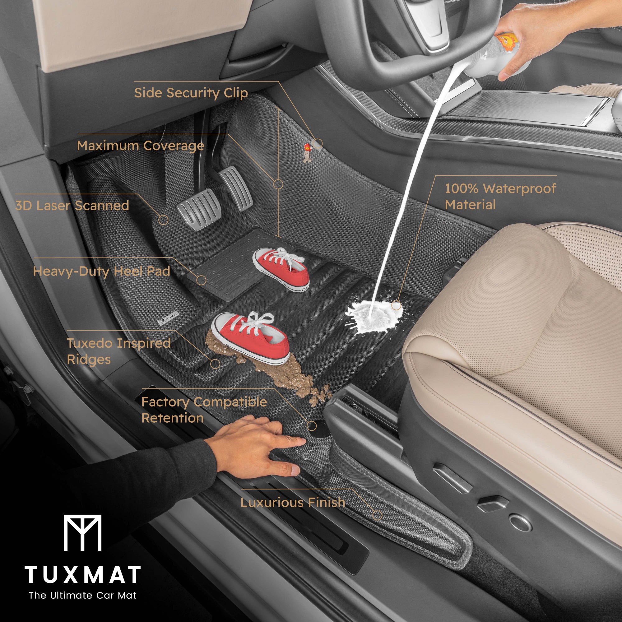 Grand Cherokee L Custom Car Mats | Extreme Coverage | TuxMat